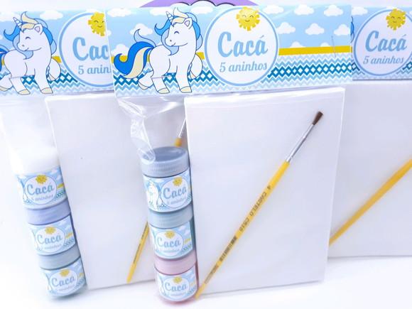 Kit Pintura Unicórnio Menino e Menina Aquarela
