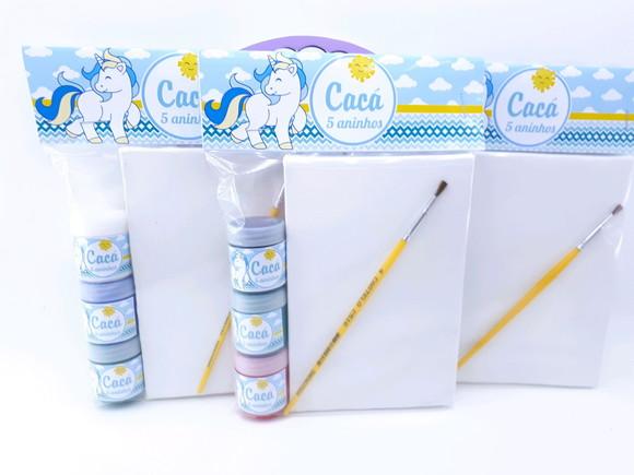 Kit Pintura Unicórnio Menino e Menina Aquarela