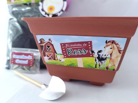 Kit Plantação Animais Fazendinha Lembrancinha Ecológica
