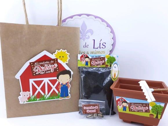 Kit Plantação com Sacola Fazendinha Lembrancinha
