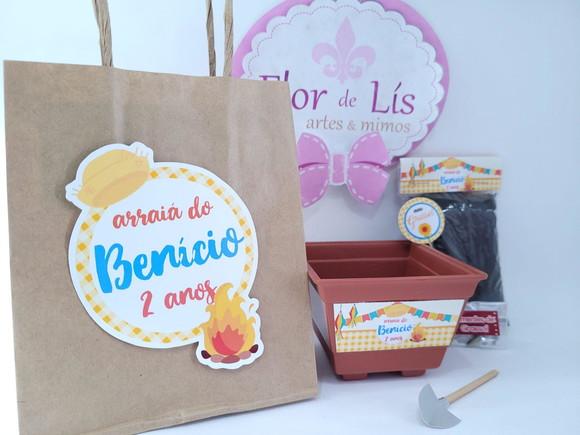 Kit Plantação com Sacola Festa Junina Arraiá Prenda