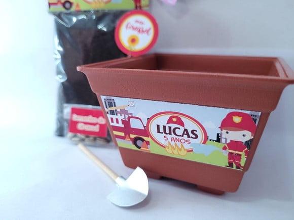 Kit Plantação Ecológico Bombeiros Lembrancinha