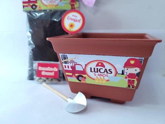 Kit Plantação Ecológico Bombeiros Lembrancinha