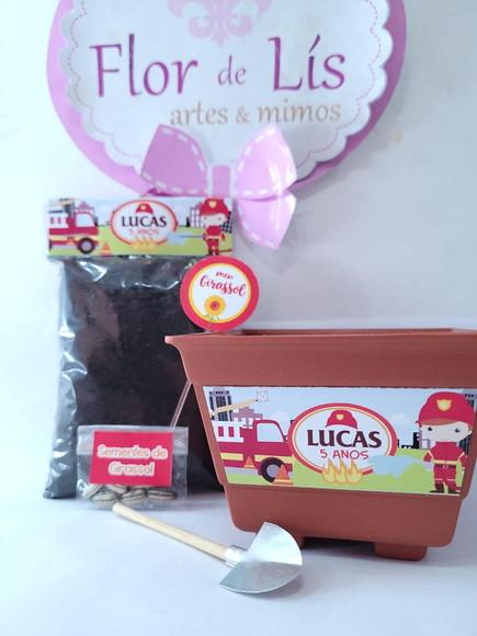 Kit Plantação Ecológico Bombeiros Lembrancinha