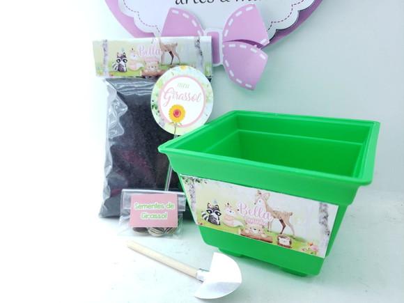 Kit Plantação Ecológico Bosque Aquarela Menina