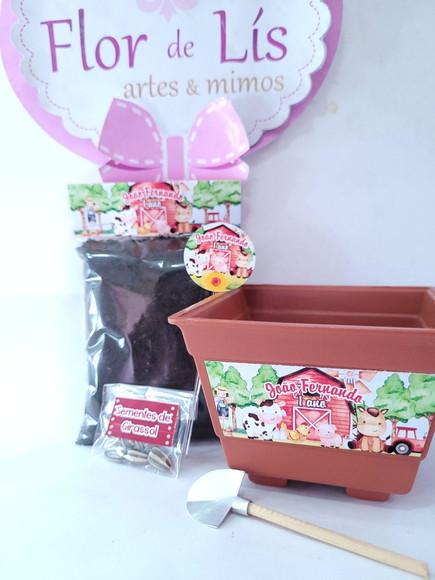 Kit Plantação Fazendinha Aquarela Lembrancinha Ecológica