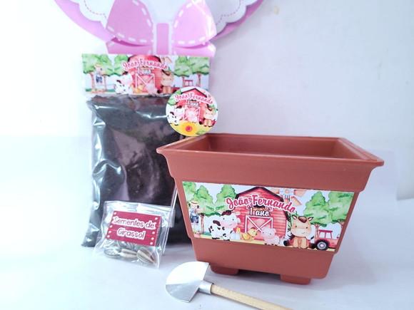 Kit Plantação Fazendinha Aquarela Lembrancinha Ecológica