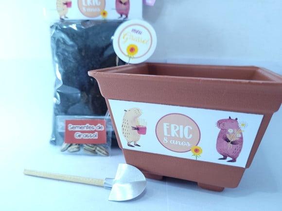 Kit Plantação Festa Capivara Baby Lembrancinha Ecológica