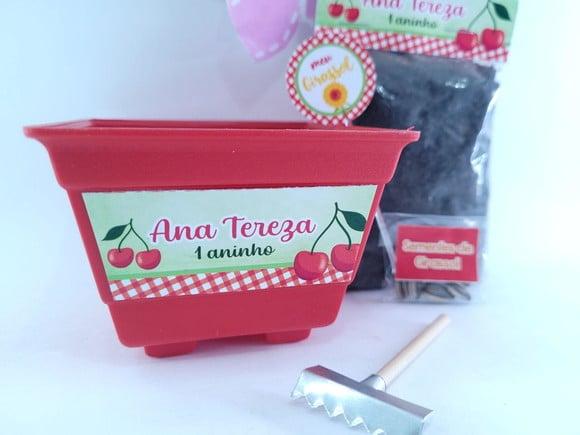 Kit Plantação Festa Cerejinha Lembrancinha Cereja