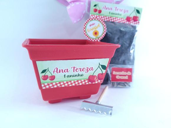 Kit Plantação Festa Cerejinha Lembrancinha Cereja