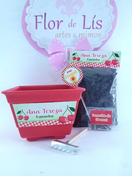 Kit Plantação Festa Cerejinha Lembrancinha Cereja