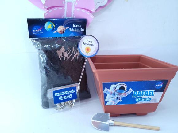 Kit Plantação Lembrancinha Astronauta Nasa Personalizado