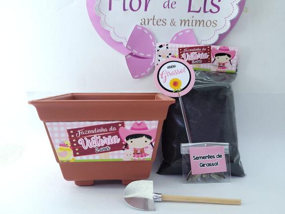 Kit Plantação Lembrancinha Fazendinha Rosa