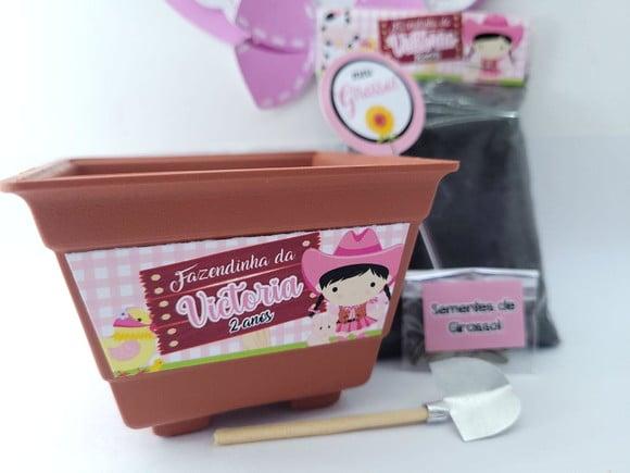 Kit Plantação Lembrancinha Fazendinha Rosa