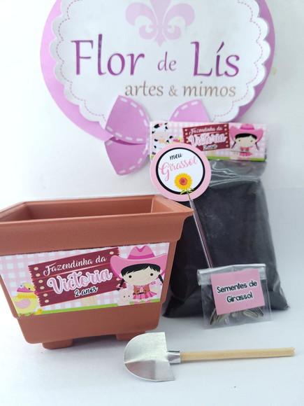 Kit Plantação Lembrancinha Fazendinha Rosa