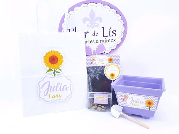 Kit Plantação Lilás Meu Girassol com Sacola