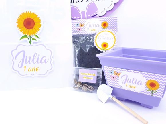 Kit Plantação Lilás Meu Girassol com Sacola