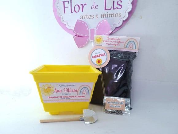 Kit Plantação Personalizado Arco Íris Boho Menina Aquarela
