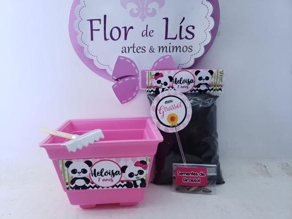 Kit Plantação Panda Menina Jardinagem Pandinha Rosa