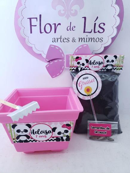 Kit Plantação Panda Menina Jardinagem Pandinha Rosa