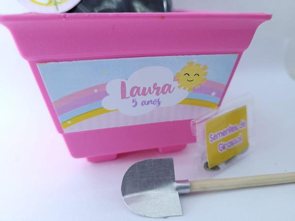 Kit Plantação Personalizado Arco Íris e Sol Aquarela Menina