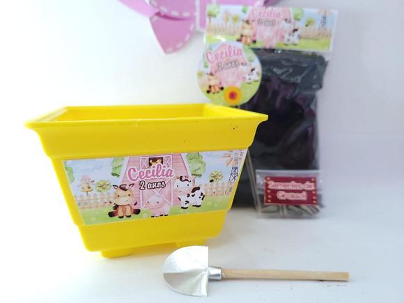 Kit Plantação Personalizado Fazendinha Aquarela Menina
