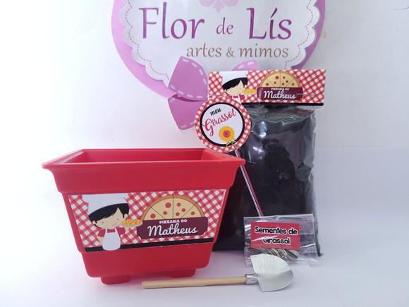 Kit Plantação Pizzaria Menino Lembracinha Ecológica
