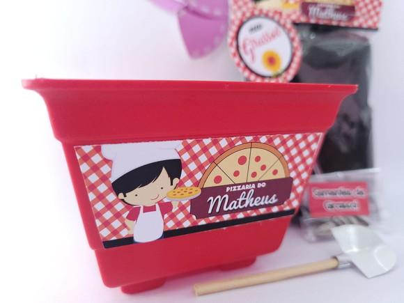 Kit Plantação Pizzaria Menino Lembracinha Ecológica