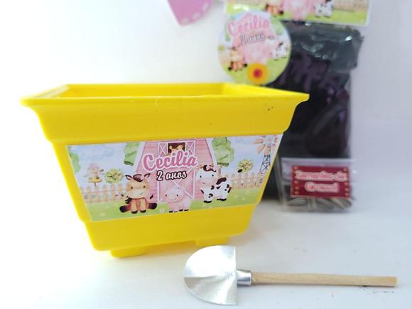 Kit Plantação Personalizado Fazendinha Aquarela Menina