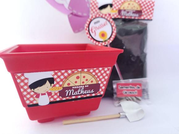 Kit Plantação Pizzaria Menino Lembracinha Ecológica
