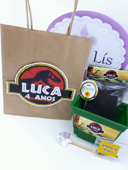 Kit Plantação Sacola Dinossauro Jurassic