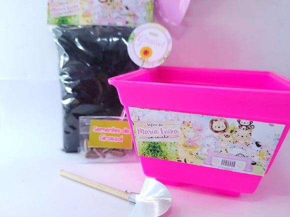 Kit Plantação Safari Rosa Aquarela Menina Jardim