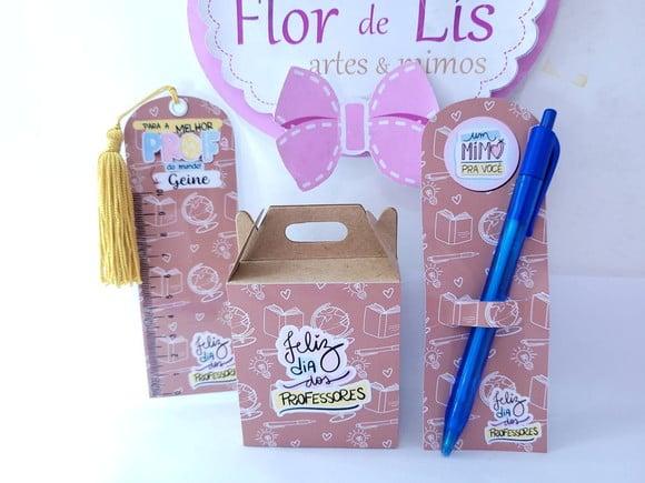 Kit Professores Caixa Régua e Marca Página Personalizado