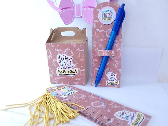 Kit Professores Caixa Régua e Marca Página Personalizado