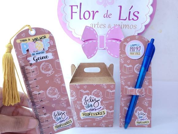 Kit Professores Caixa Régua e Marca Página Personalizado
