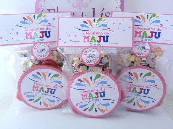 Kit Pular Carnaval Pandeiro Pequeno e Confetes Bloquinho
