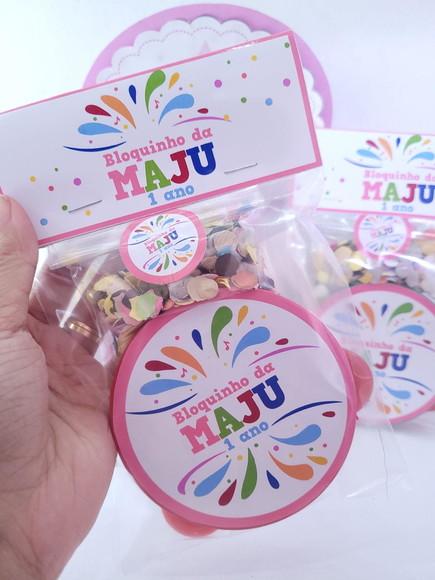 Kit Pular Carnaval Pandeiro Pequeno e Confetes Bloquinho