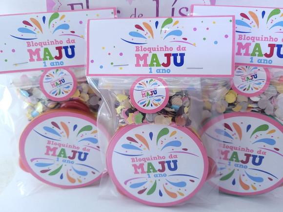 Kit Pular Carnaval Pandeiro Pequeno e Confetes Bloquinho