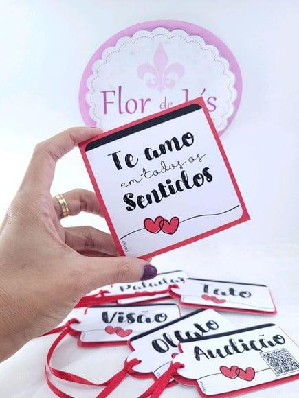 Kit Tags 5 Sentidos Surpresa Dia dos Namorados Romântico