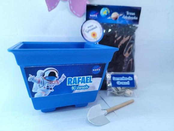 Kit Vamos Plantar Astronauta Nasa Personalizado Jardinagem