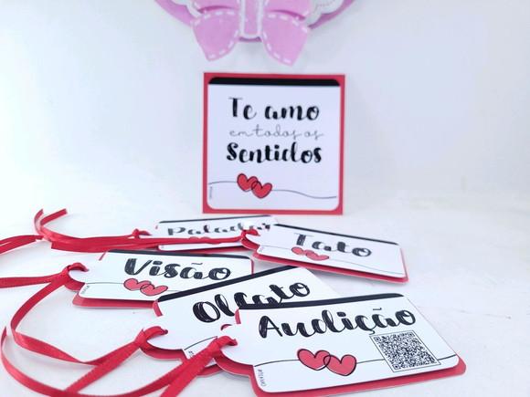 Kit Tags 5 Sentidos Surpresa Dia dos Namorados Romântico