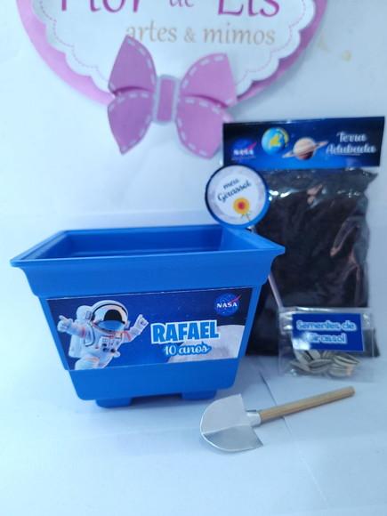Kit Vamos Plantar Astronauta Nasa Personalizado Jardinagem