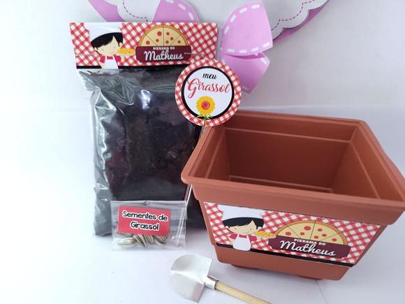 Kit Vamos Plantar Tema Pizzaria Menino Lembracinha Criativa