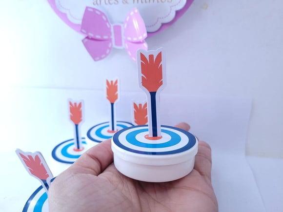 Latinha 3d Alvo Arco e Flecha Valente Lembrancinha