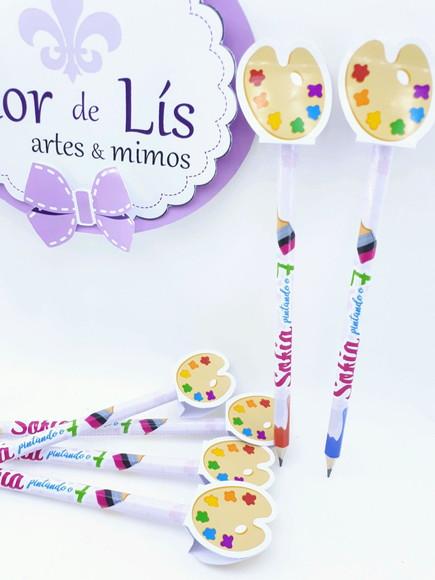 Lápis Pesonalizado com Ponteira Pintando o Sete