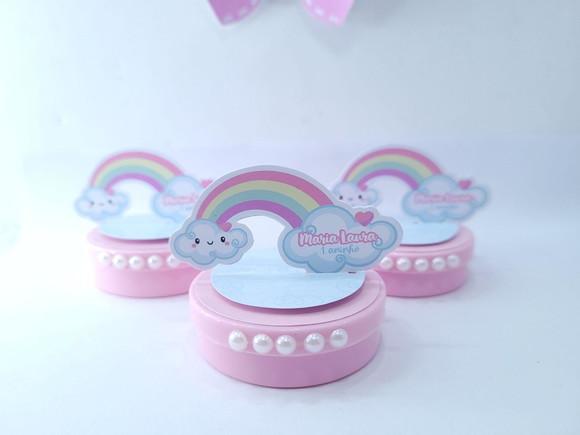 Latinha 3d Chuva de Amor Luxo Nuvem e Arco Íris