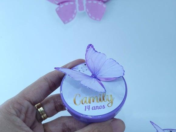 Latinha Personalizada Borboleta Lilás Jardim Encantado