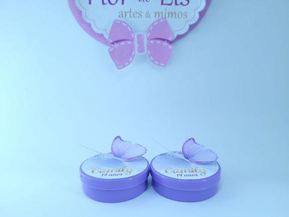 Latinha Personalizada Borboleta Lilás Jardim Encantado