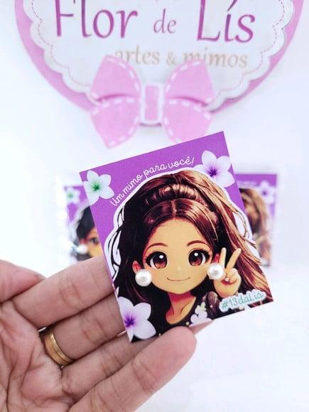 Lembrancinha Brinco de Pérola em Tag Personalizada