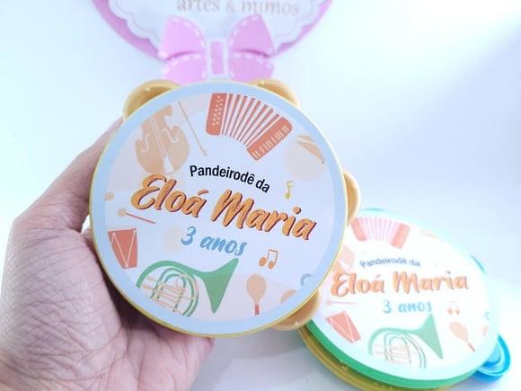 Lembrancinha Musical Pandeiro Pequeno Personalizado